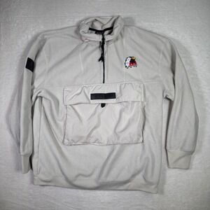 ACRUX Fleece Pullover‎ Sweatshirt Eagle Patch Quarter Zip Pouch Pocket Small
